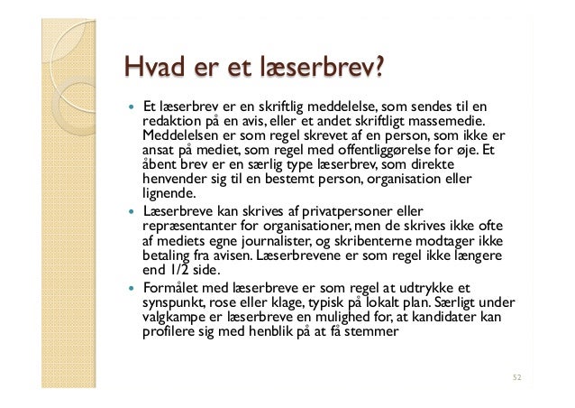 hvad er et læserbrev hvad er et læserbrev